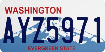 WA license plate AYZ5971