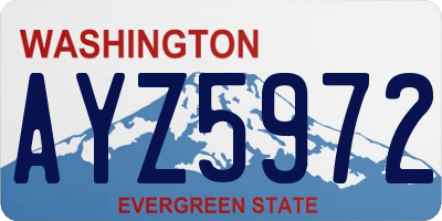 WA license plate AYZ5972