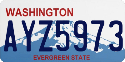 WA license plate AYZ5973