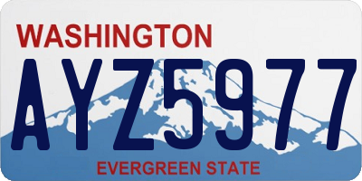 WA license plate AYZ5977