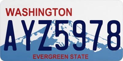 WA license plate AYZ5978