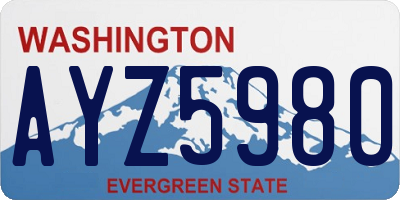 WA license plate AYZ5980