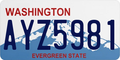 WA license plate AYZ5981