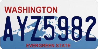 WA license plate AYZ5982