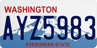 WA license plate AYZ5983