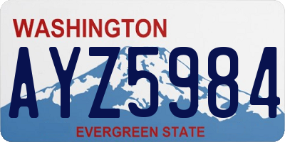 WA license plate AYZ5984