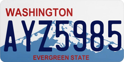 WA license plate AYZ5985