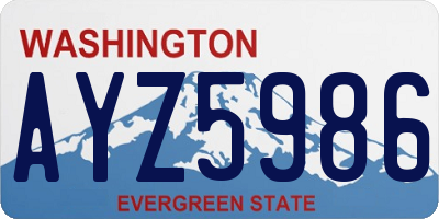 WA license plate AYZ5986