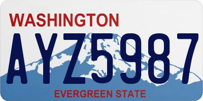 WA license plate AYZ5987