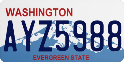 WA license plate AYZ5988