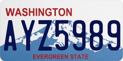 WA license plate AYZ5989