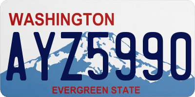 WA license plate AYZ5990