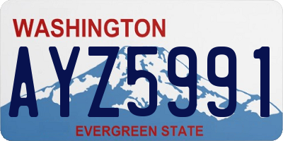 WA license plate AYZ5991