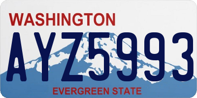 WA license plate AYZ5993