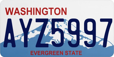 WA license plate AYZ5997