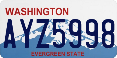 WA license plate AYZ5998