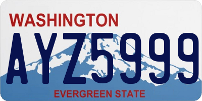 WA license plate AYZ5999