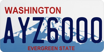 WA license plate AYZ6000