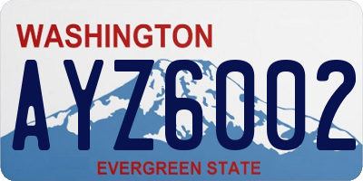 WA license plate AYZ6002