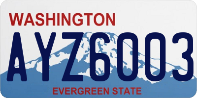 WA license plate AYZ6003