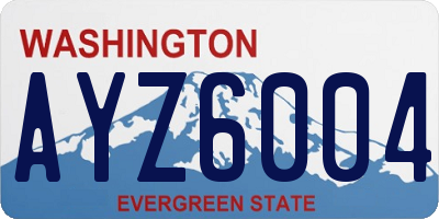 WA license plate AYZ6004