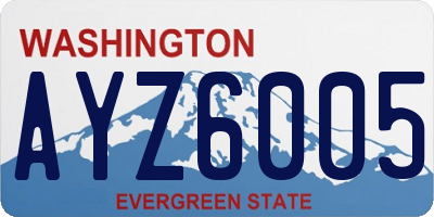 WA license plate AYZ6005