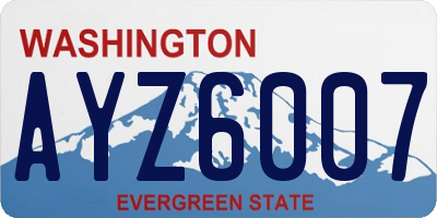 WA license plate AYZ6007