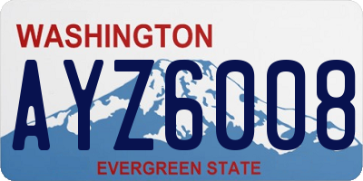 WA license plate AYZ6008