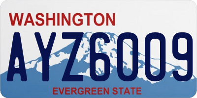 WA license plate AYZ6009