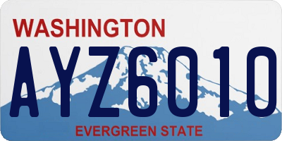 WA license plate AYZ6010