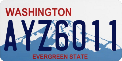 WA license plate AYZ6011