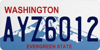 WA license plate AYZ6012