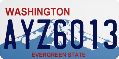 WA license plate AYZ6013