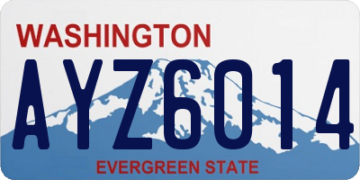 WA license plate AYZ6014