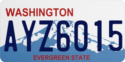 WA license plate AYZ6015