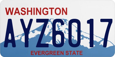 WA license plate AYZ6017