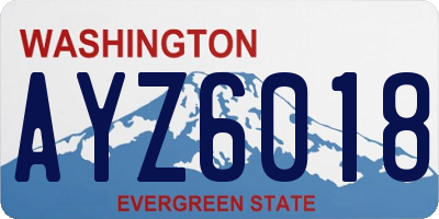 WA license plate AYZ6018