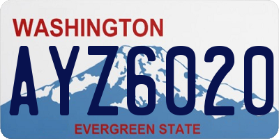 WA license plate AYZ6020