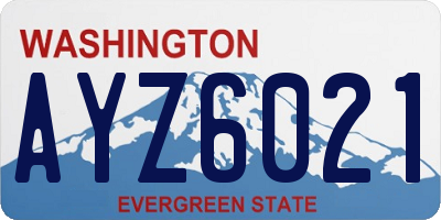 WA license plate AYZ6021