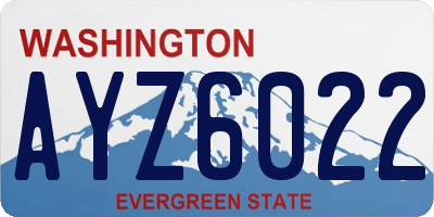 WA license plate AYZ6022