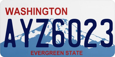 WA license plate AYZ6023