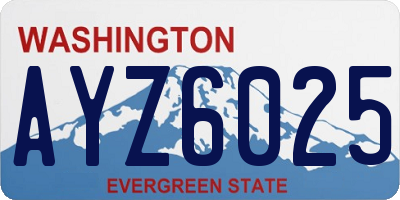 WA license plate AYZ6025