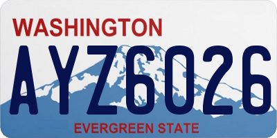 WA license plate AYZ6026