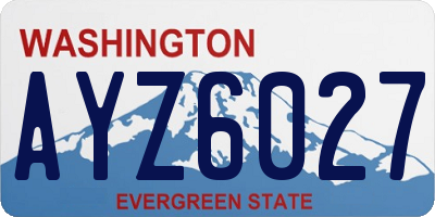 WA license plate AYZ6027