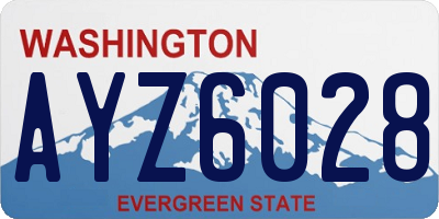 WA license plate AYZ6028