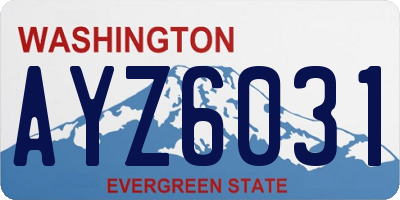 WA license plate AYZ6031