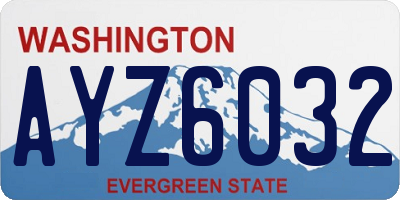 WA license plate AYZ6032