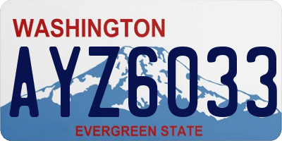 WA license plate AYZ6033