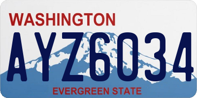 WA license plate AYZ6034