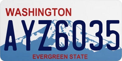 WA license plate AYZ6035